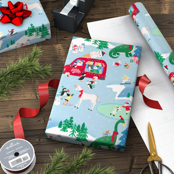 Santa's Ice Cream Truck Christmas Wrapping Paper, 35 sq. ft., , large image number 3