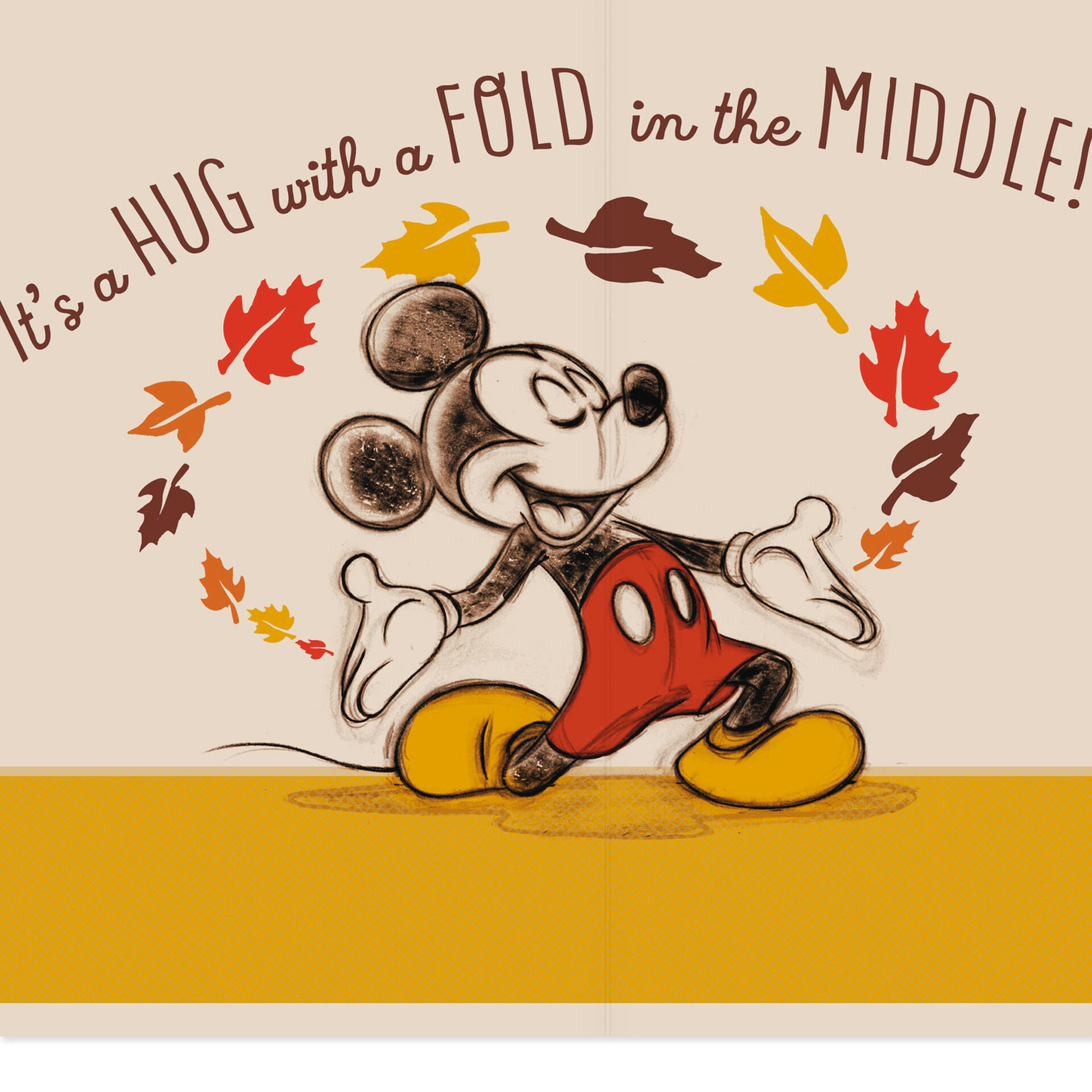 Disney Mickey Mouse Hug Thanksgiving Card - Greeting Cards ...