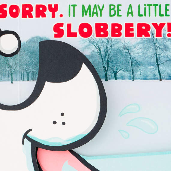 Slobbery Dog Funny Pop-Up Money Holder Christmas Card, , large image number 2