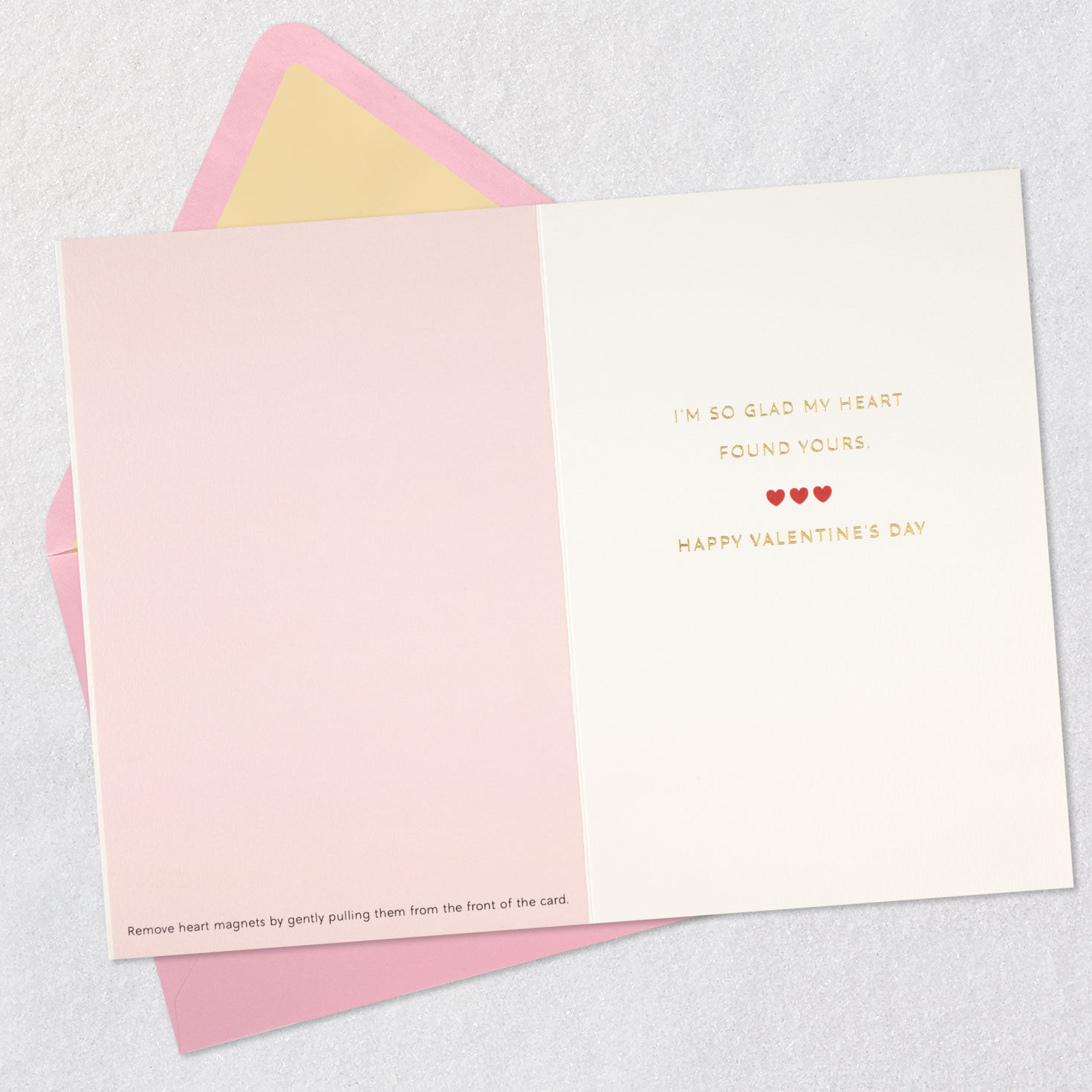 Embossed Hearts and Magnets Valentine's Day Card Open card with envelope image number 3