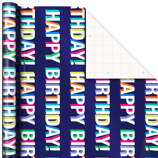 All-Caps Happy Birthday Wrapping Paper, 27 sq. ft., 