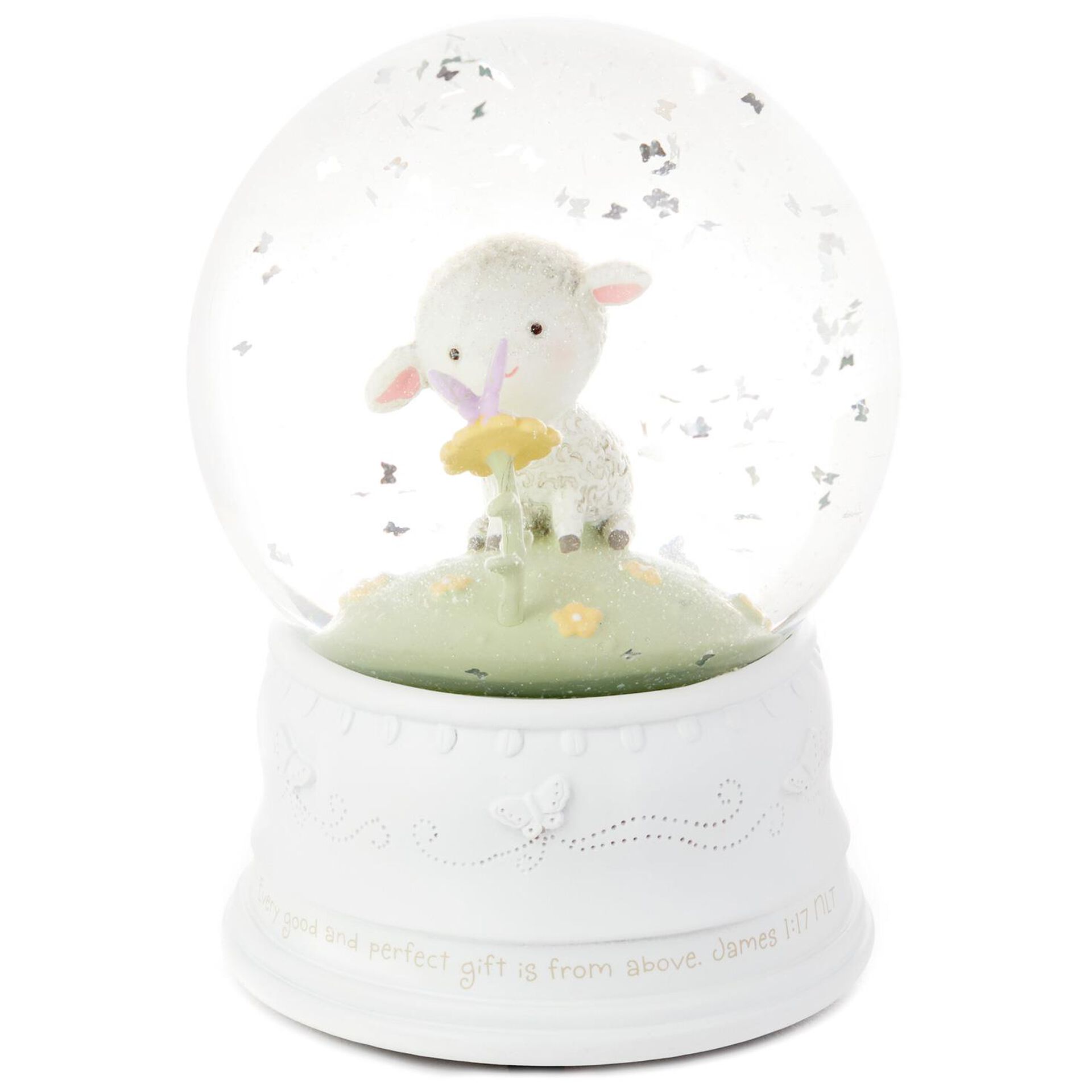 Snow christmas globe musical village scene decorations Little Lamb Religious Musical Snow Globe - Snow Globes & Water Globes