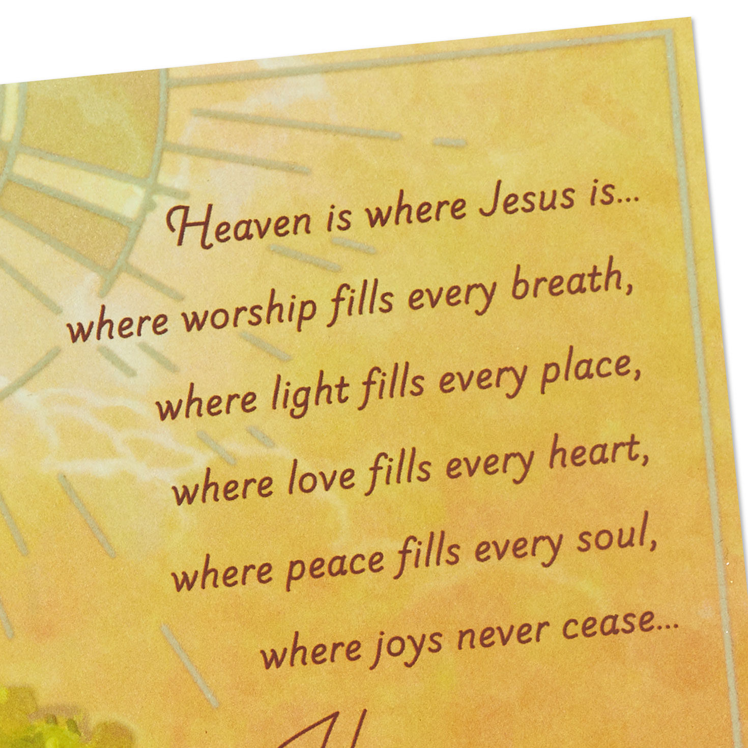 Sunlit Landscape Religious Sympathy Card Card Front Detail image number 5