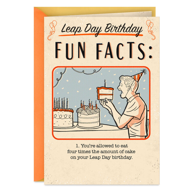 Fun Facts Funny Leap Day Birthday Card