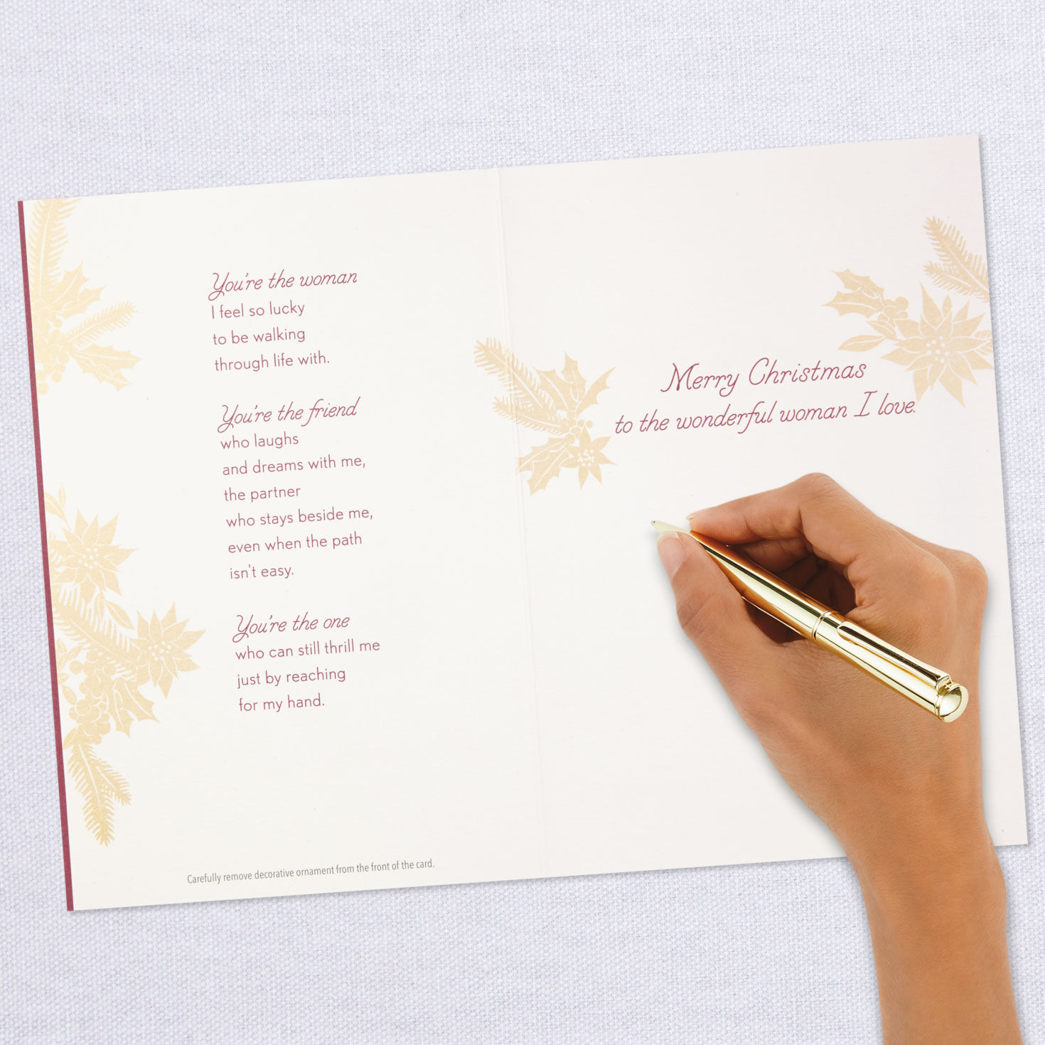 Wife Christmas Card With Removable Wreath Ornament  image number 6