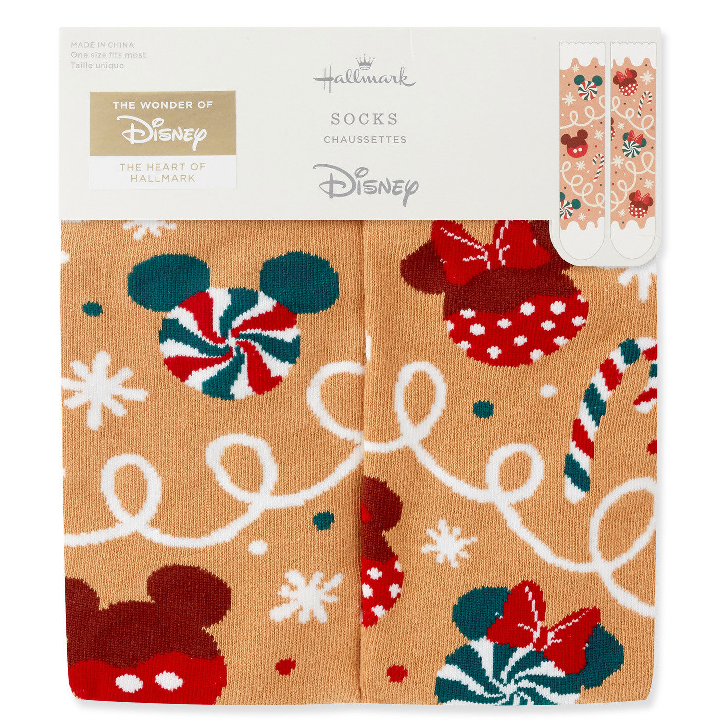 Disney Mickey and Minnie Icons Gingerbread Socks for only USD 16.99 | Hallmark