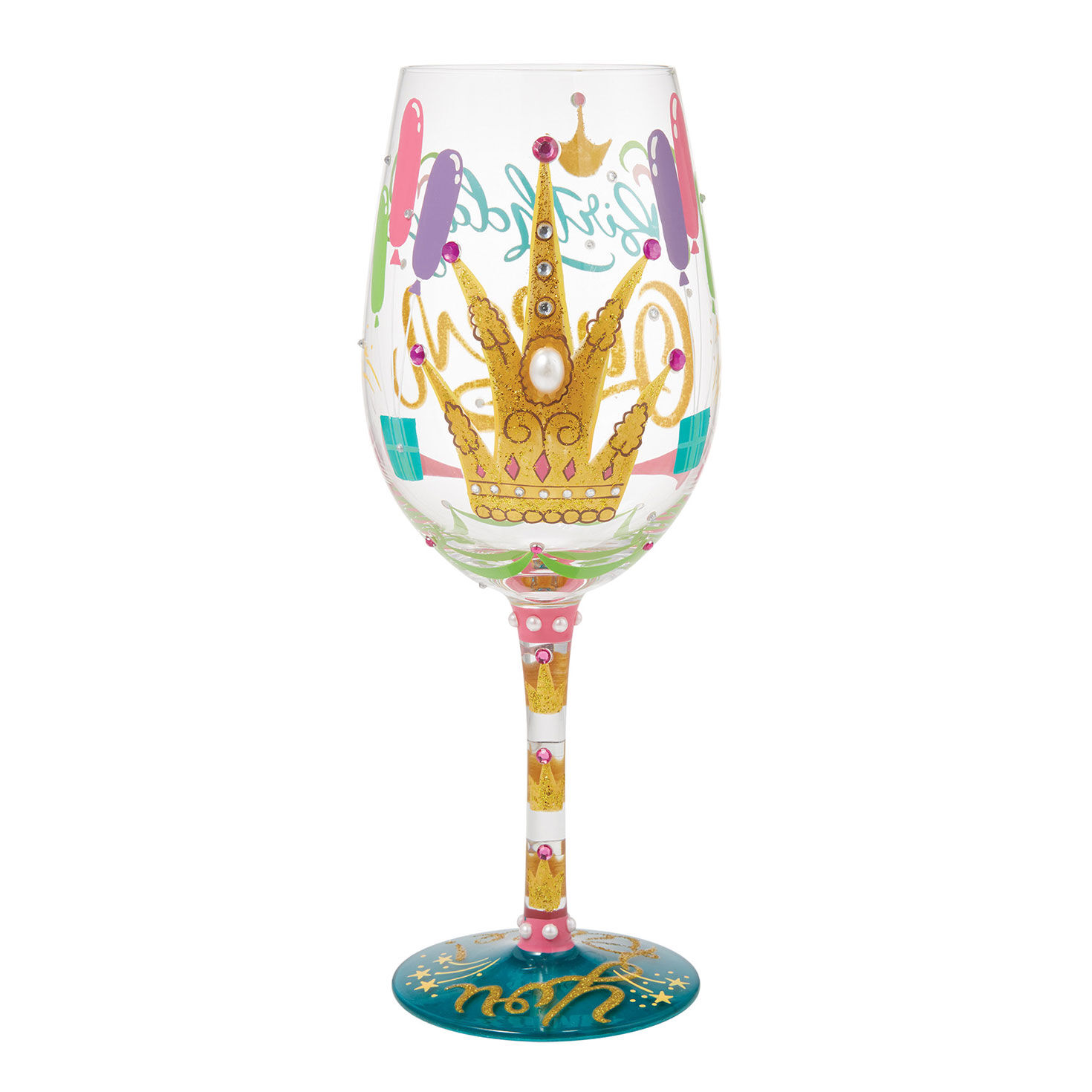 Lolita Birthday Queen and Gold Crown Wine Glass  image number 2