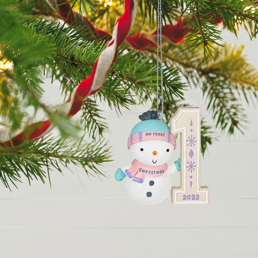 My First Christmas Snowman 2023 Ornament, 