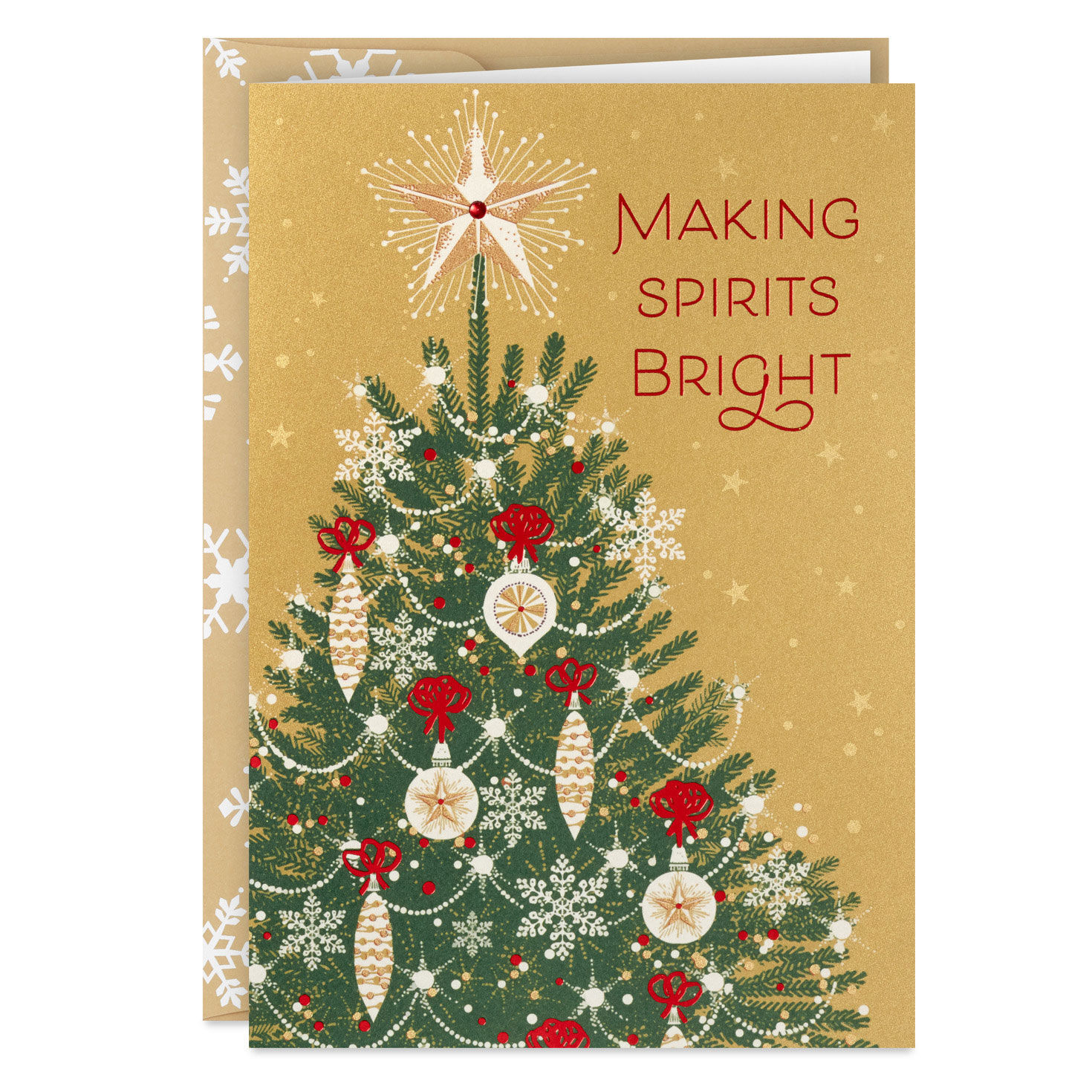 Christmas Tree on Gold Boxed Christmas Cards, Pack of 16 for only USD 15.49 | Hallmark