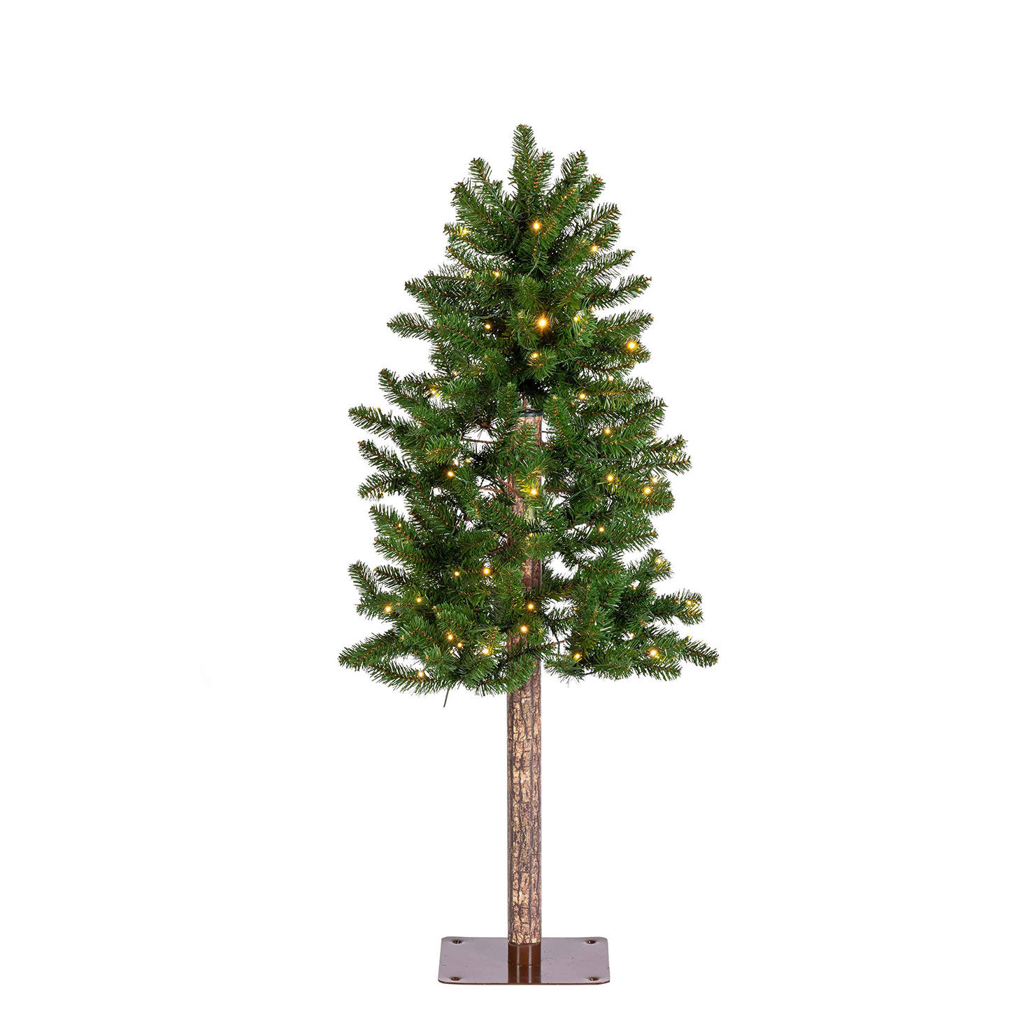 4 ft Pre-Lit Alpine Christmas Tree with 100 Color-Changing LED Lights and 189 Tips