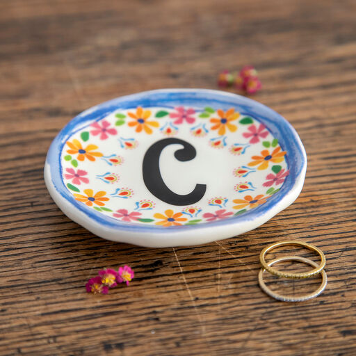 Natural Life Initial Trinket Dish, C, 