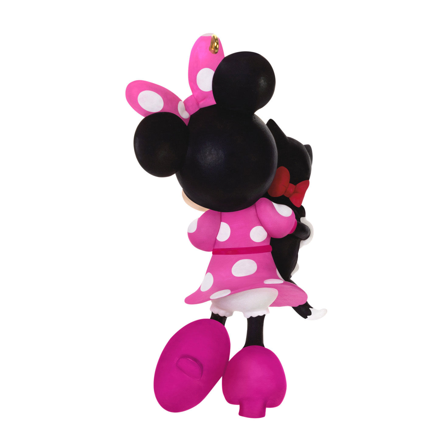 Minnie Mouse Holding Black White Cat Ornament Back image number 6