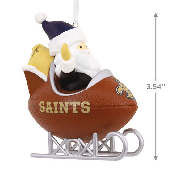 NFL New Orleans Saints Santa Football Sled Hallmark Ornament, , large image number 3