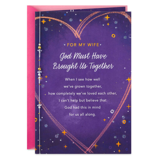 God Brought Us Together Valentine's Day Card for Wife, 