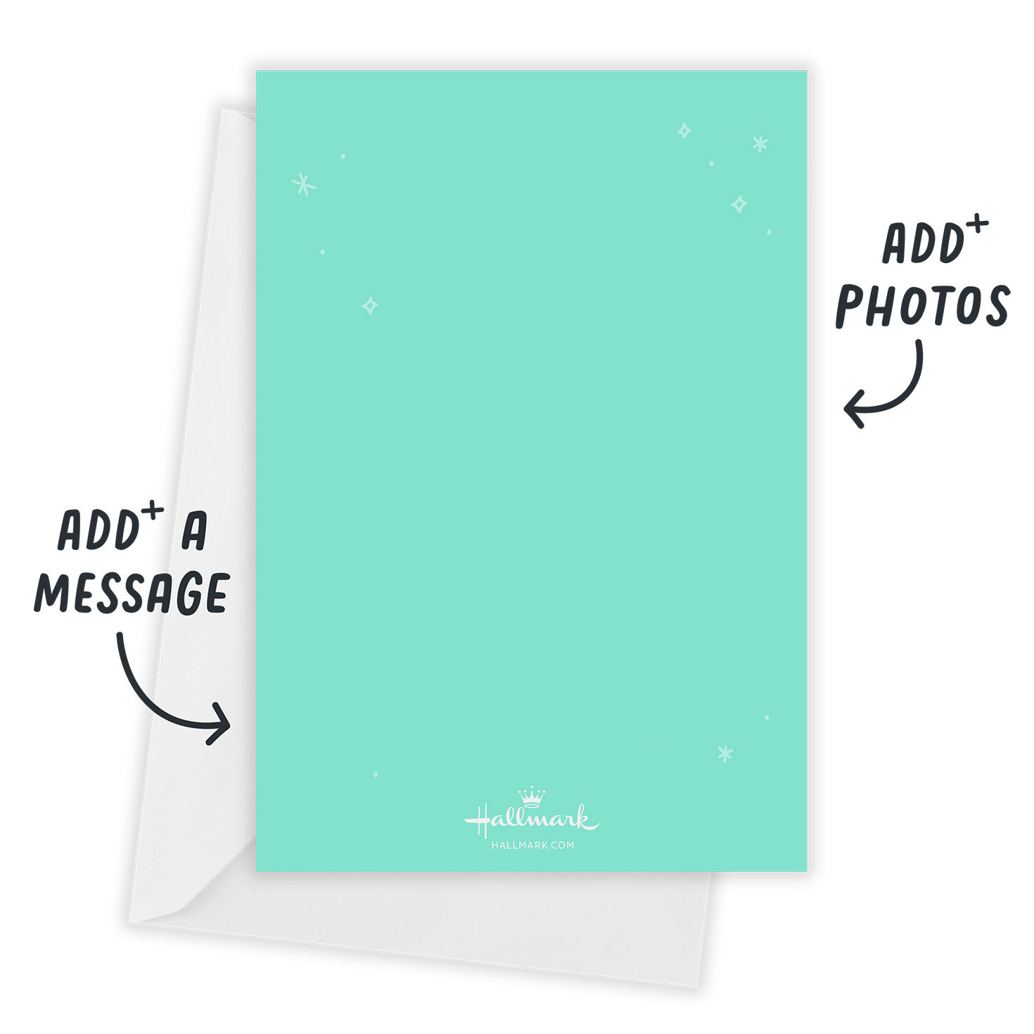 Happy Holiyay! Personalized Holiday Photo Card Open Card with Envelope indicating personalization image number 3