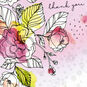 Watercolor Flowers and Sequins Blank Thank You Card  image number 3