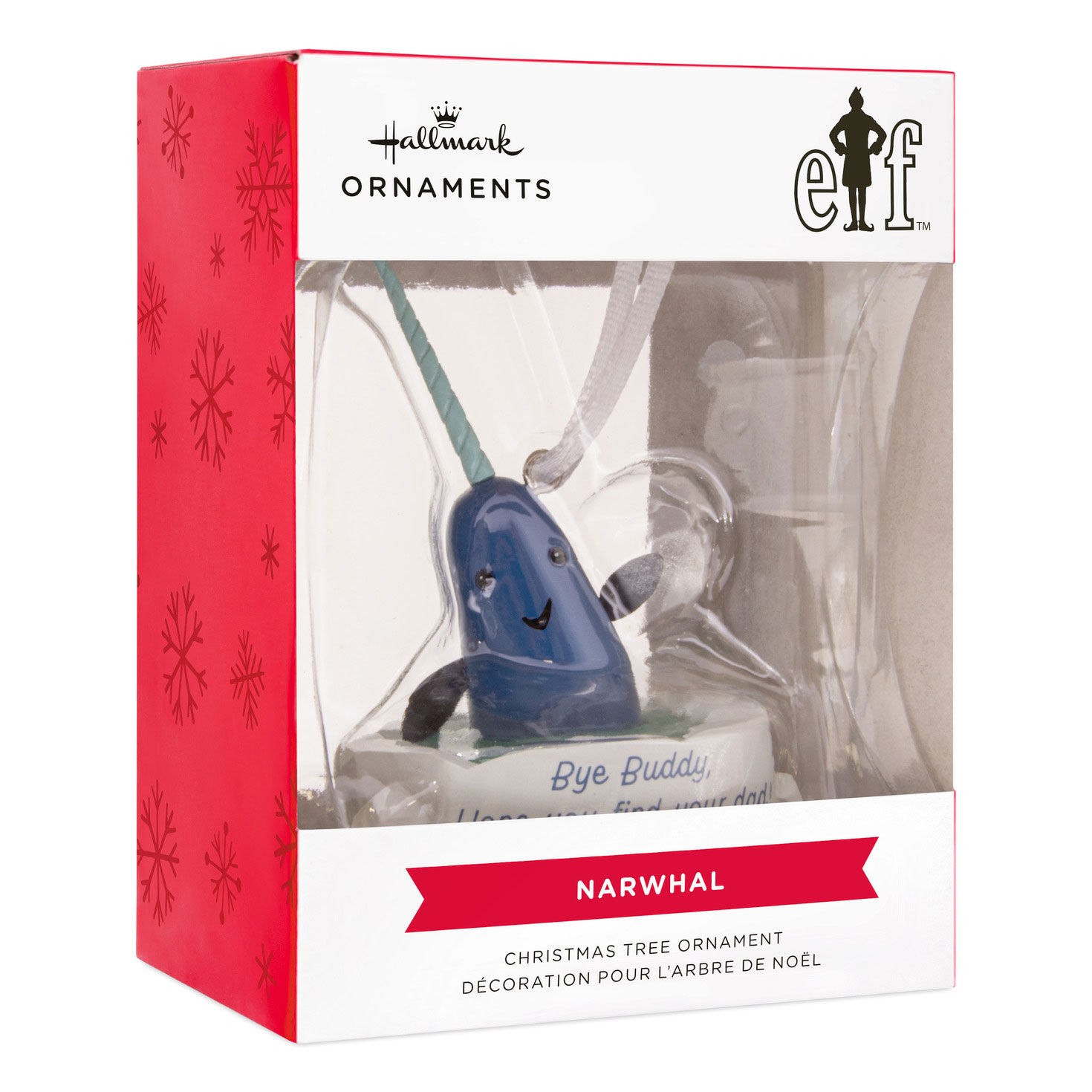 Elf Narwhal Christmas Ornament package front image number 7