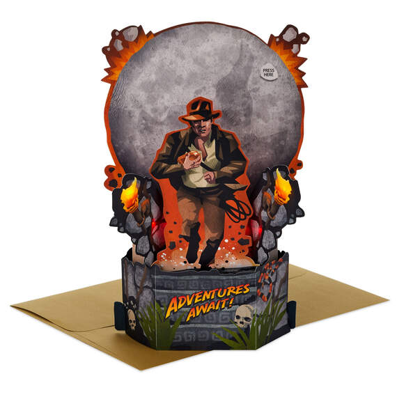Indiana Jones™ Adventure Awaits Today Musical 3D Pop-Up Card With Light, , large image number 1