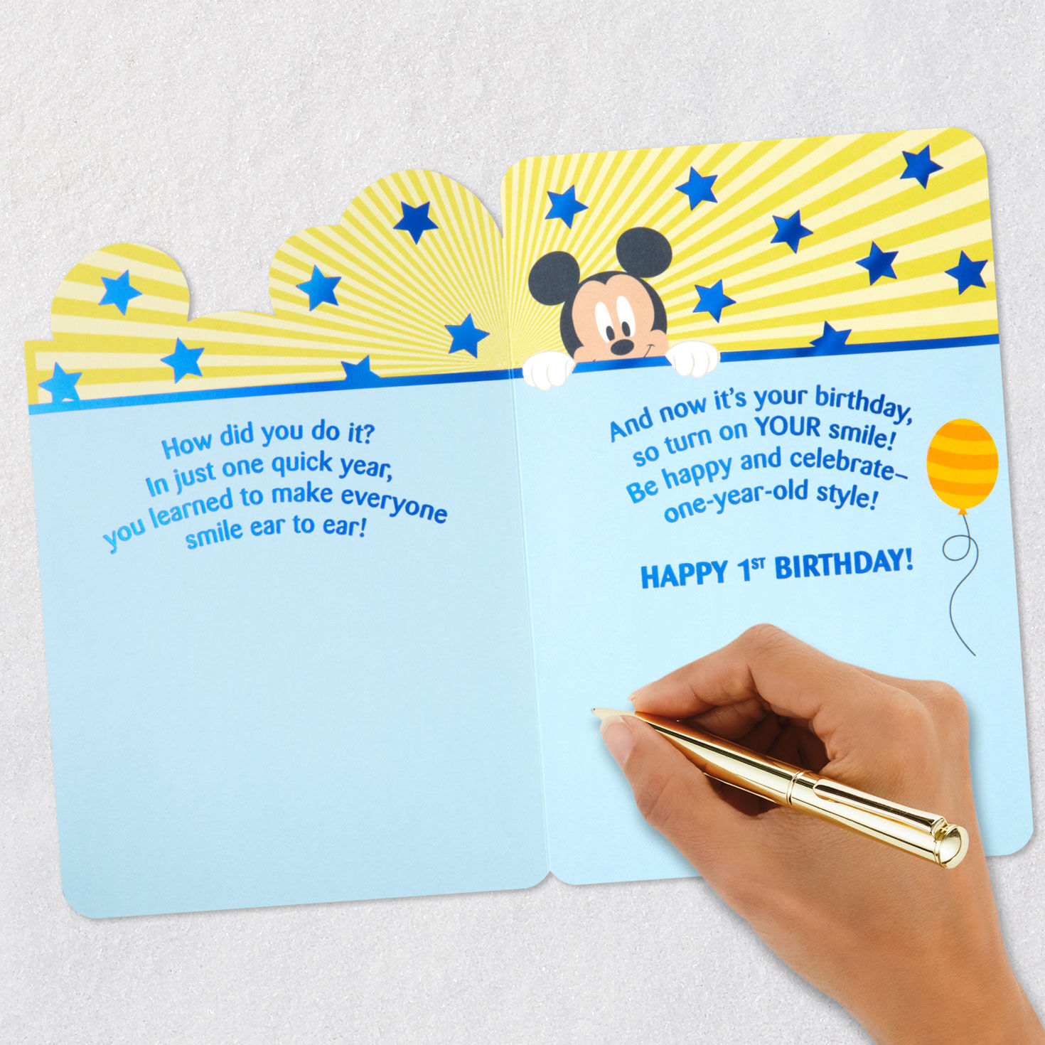 Disney Mickey Mouse Be Happy and Celebrate First Birthday Card for only USD 5.99 | Hallmark