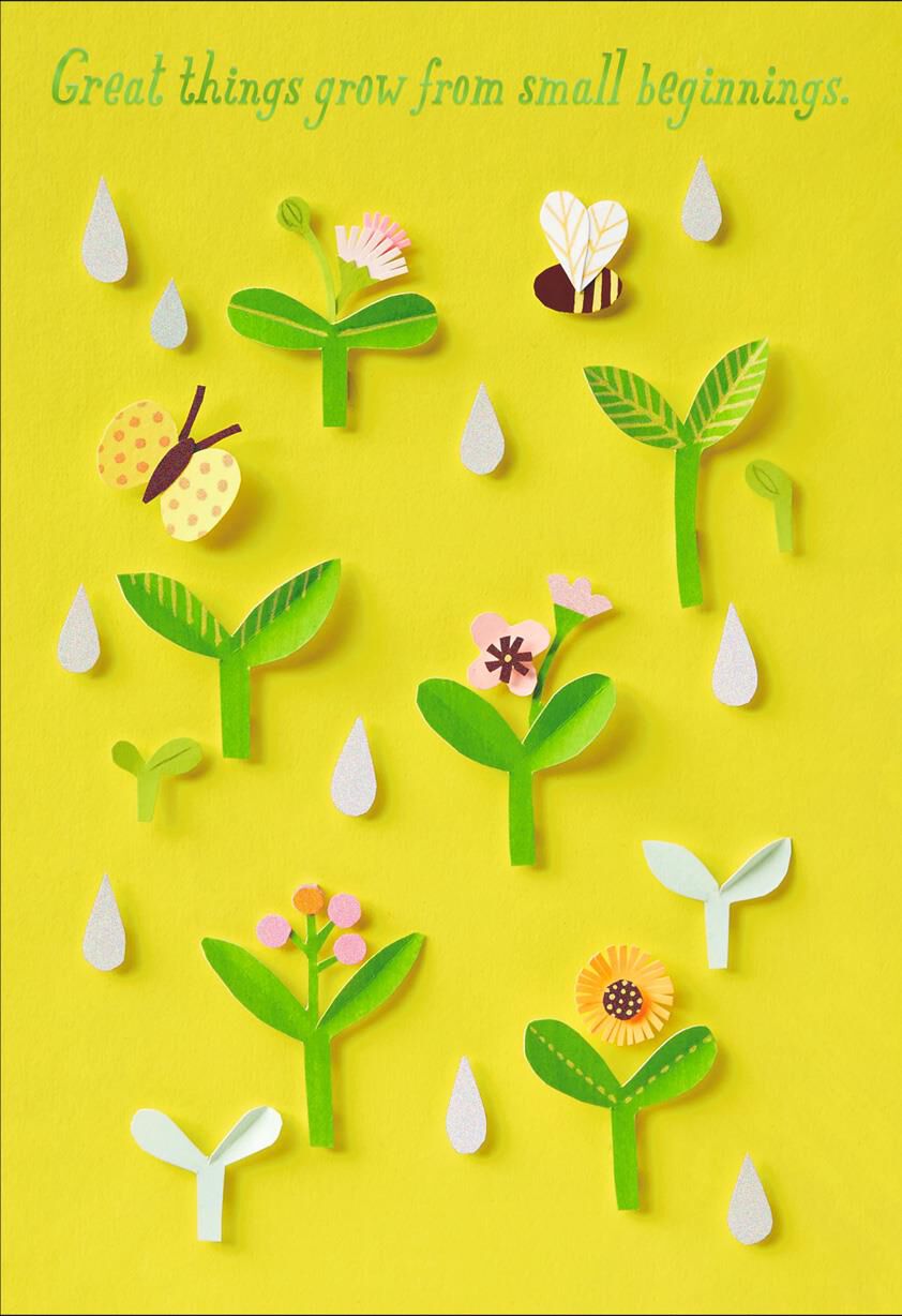 Paper Craft Flowers and Butterfly New Baby Card