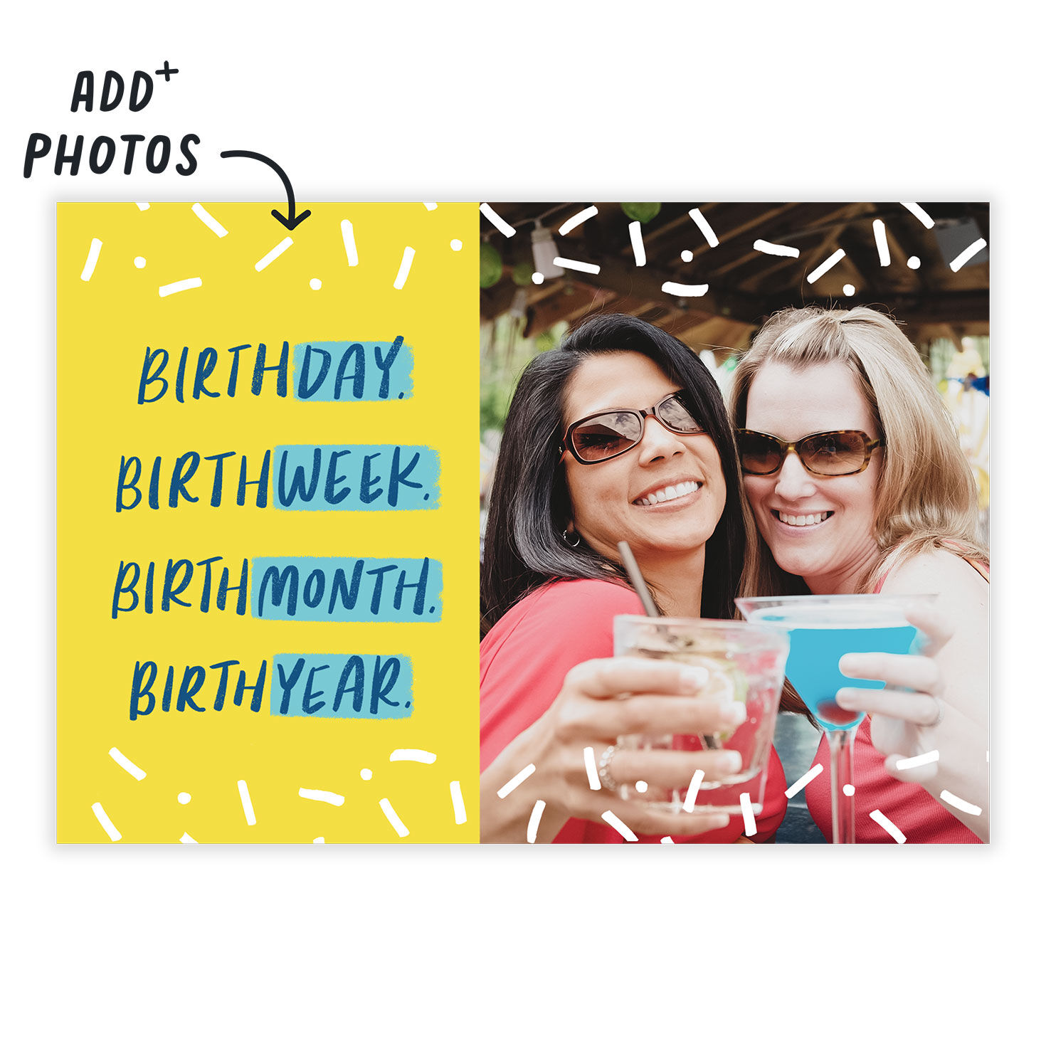 Personalized Yellow With Sprinkles Birthday Photo Card  image number 2