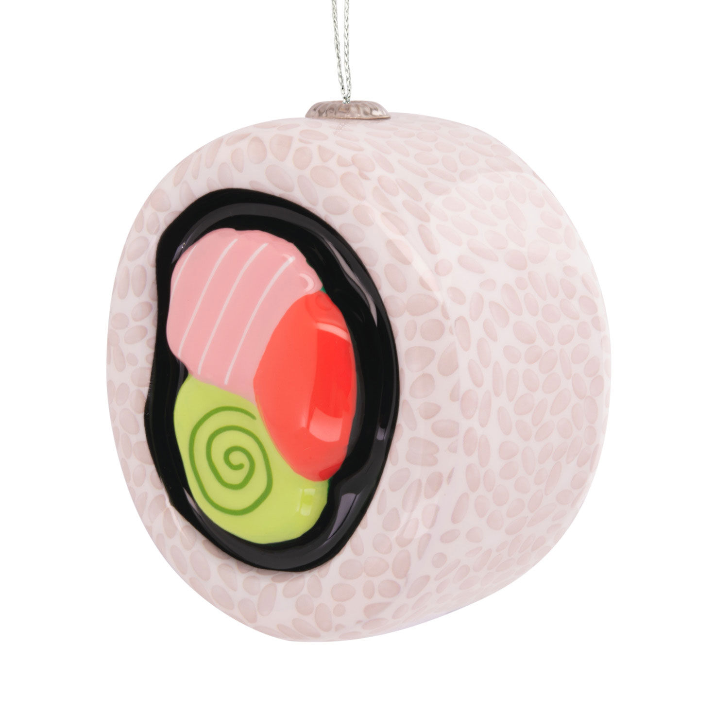 Smiling Sushi Roll Christmas Ornament back image number 6
