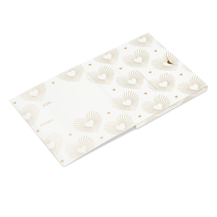 4.6" Gold Hearts on White Gift Card Holder Box, , large image number 4