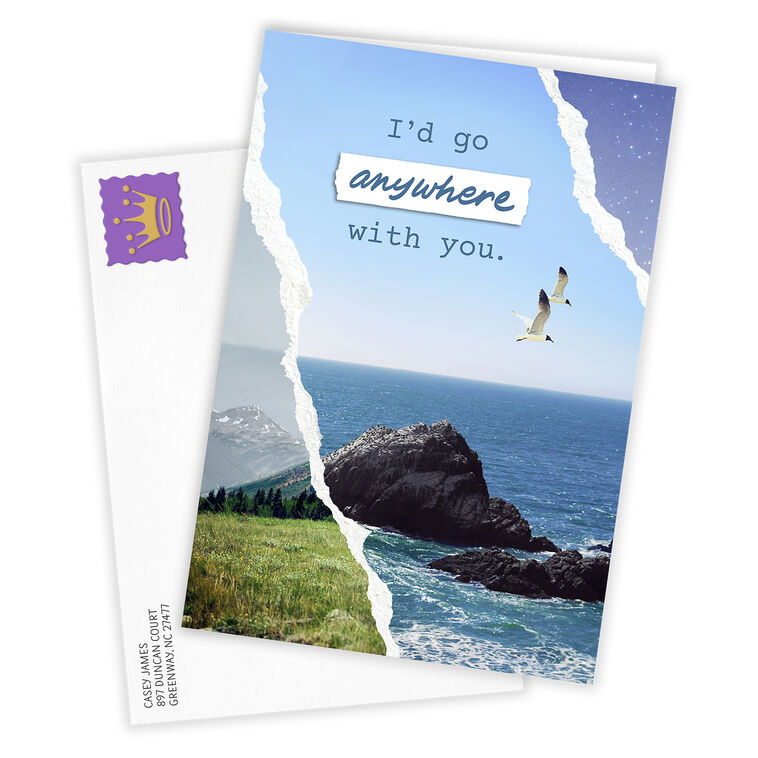Mountain Ocean Landscapes Personalized Love Card Card Front with Envelope image number 2