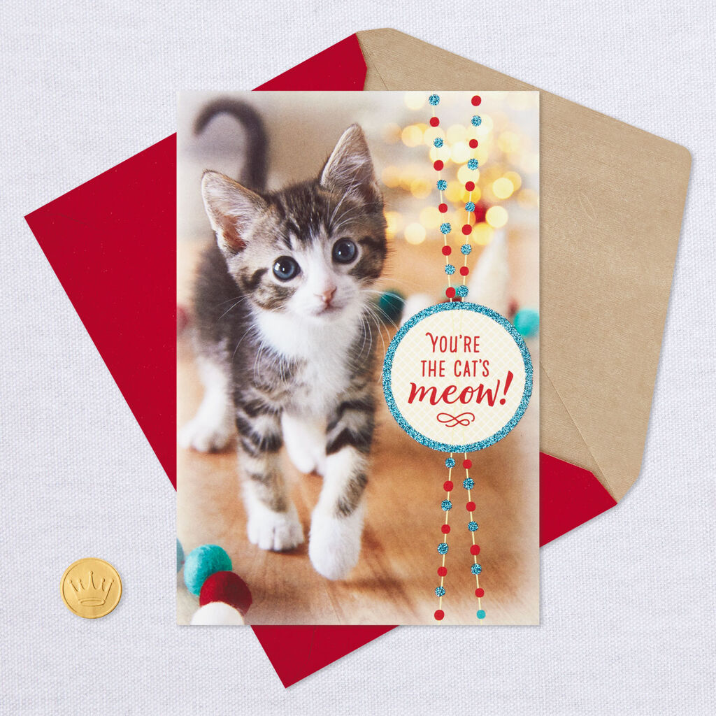 You Re The Cat S Meow Christmas Card From The Cat Greeting Cards