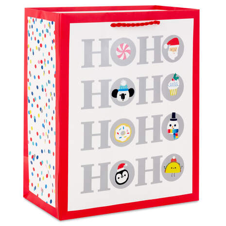 9.6" Ho Ho Ho Icons Medium Christmas Gift Bag, , large