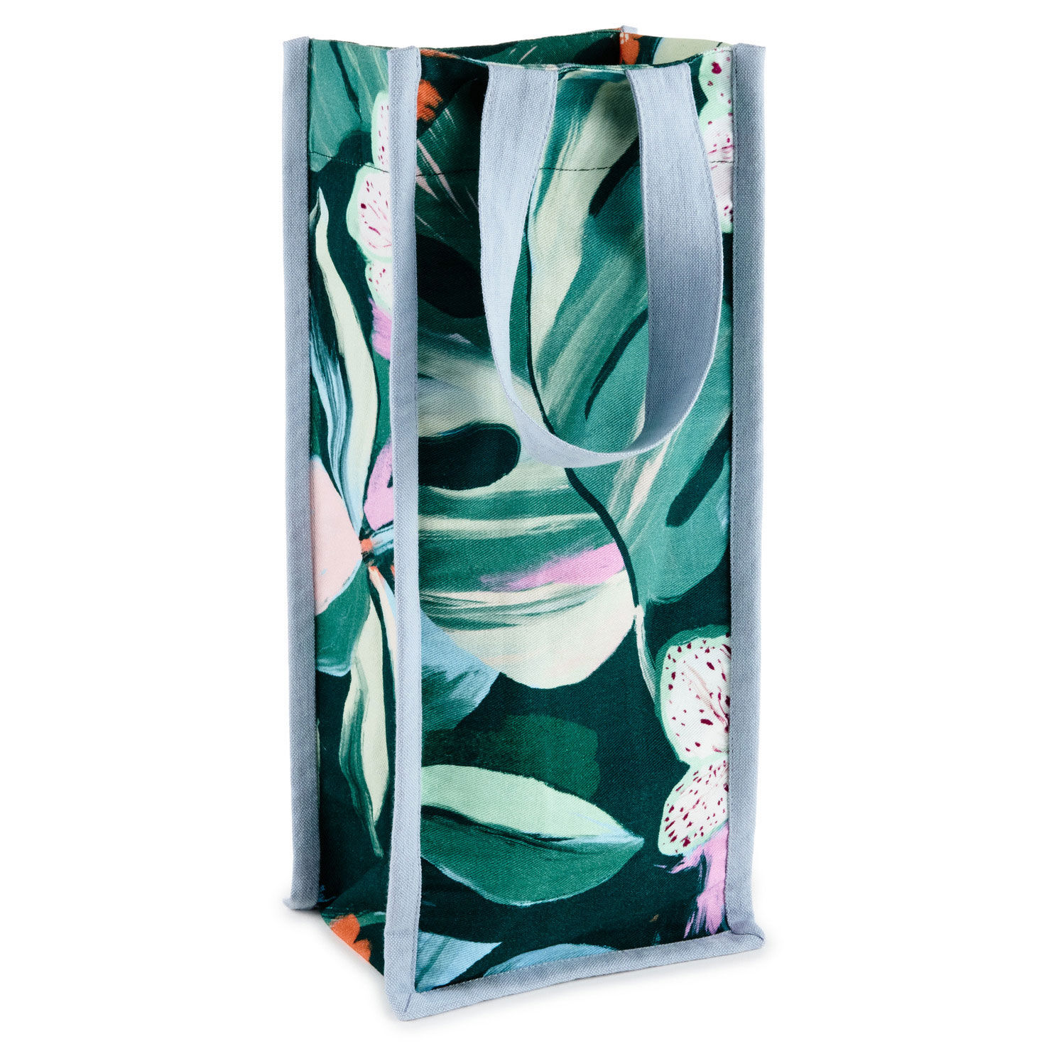 Lacey Chabert Collection Green Floral Fabric Wine Tote