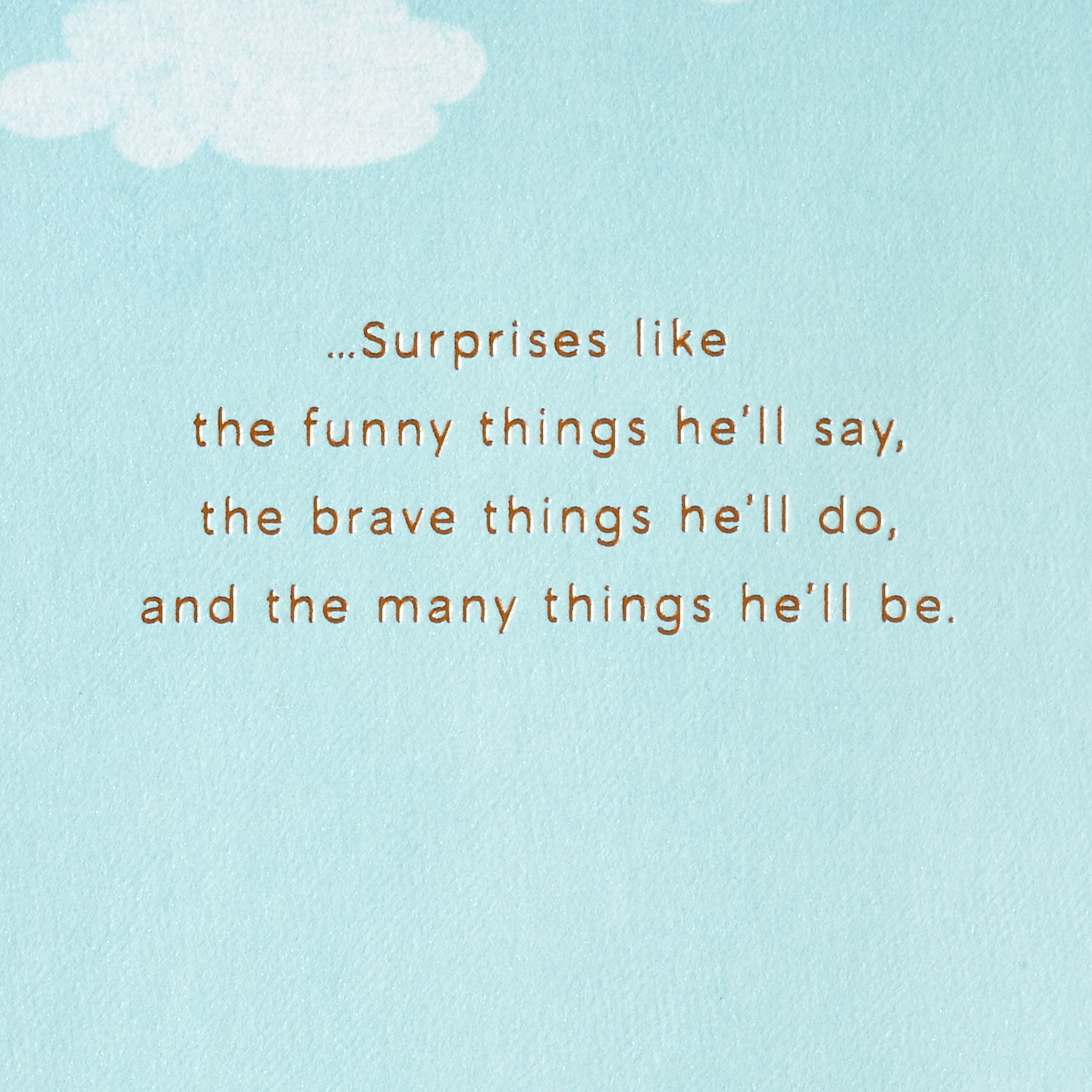 Hot Air Balloons New Baby Boy Card Sentiment image number 2