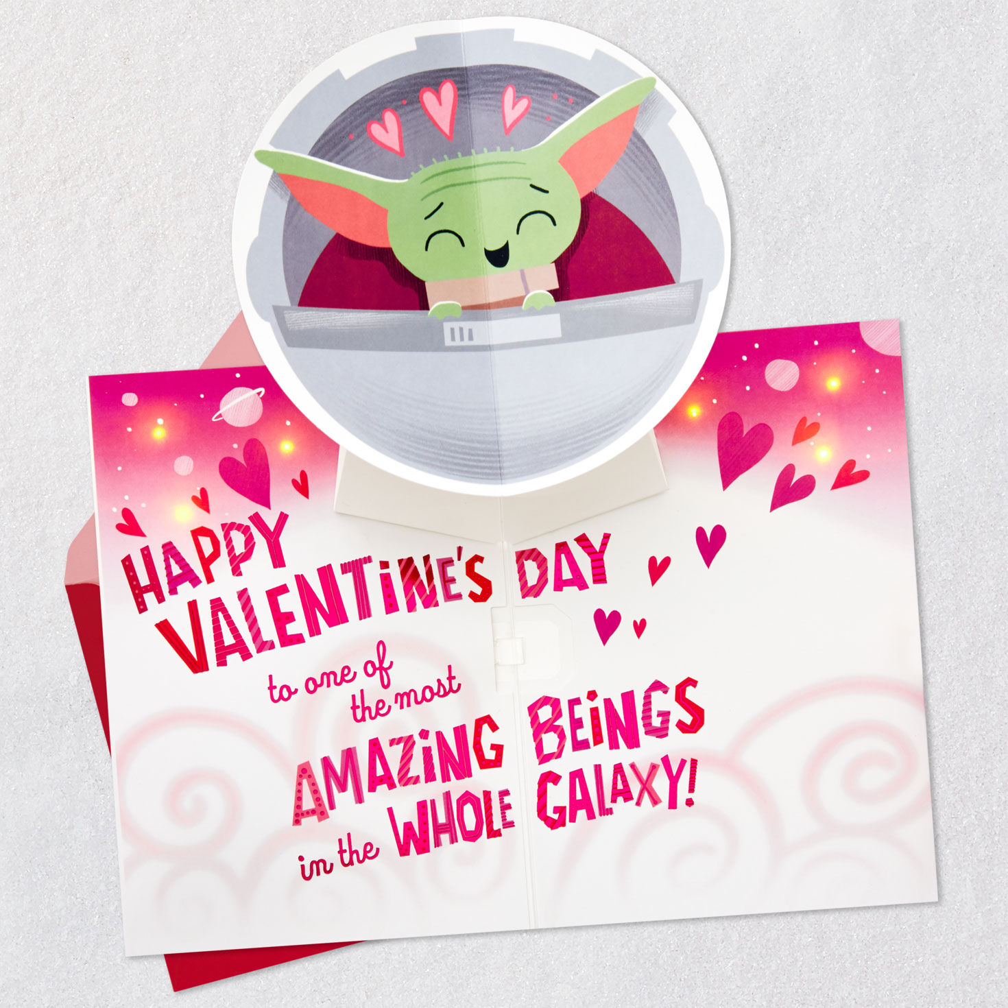 Star Wars: The Mandalorian™ Grogu™ Musical Pop-Up Valentine's Day Card With Light for only USD 9.99 | Hallmark