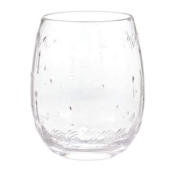 Candles and Frosting Embossed Stemless Wine Glass, 17 oz.