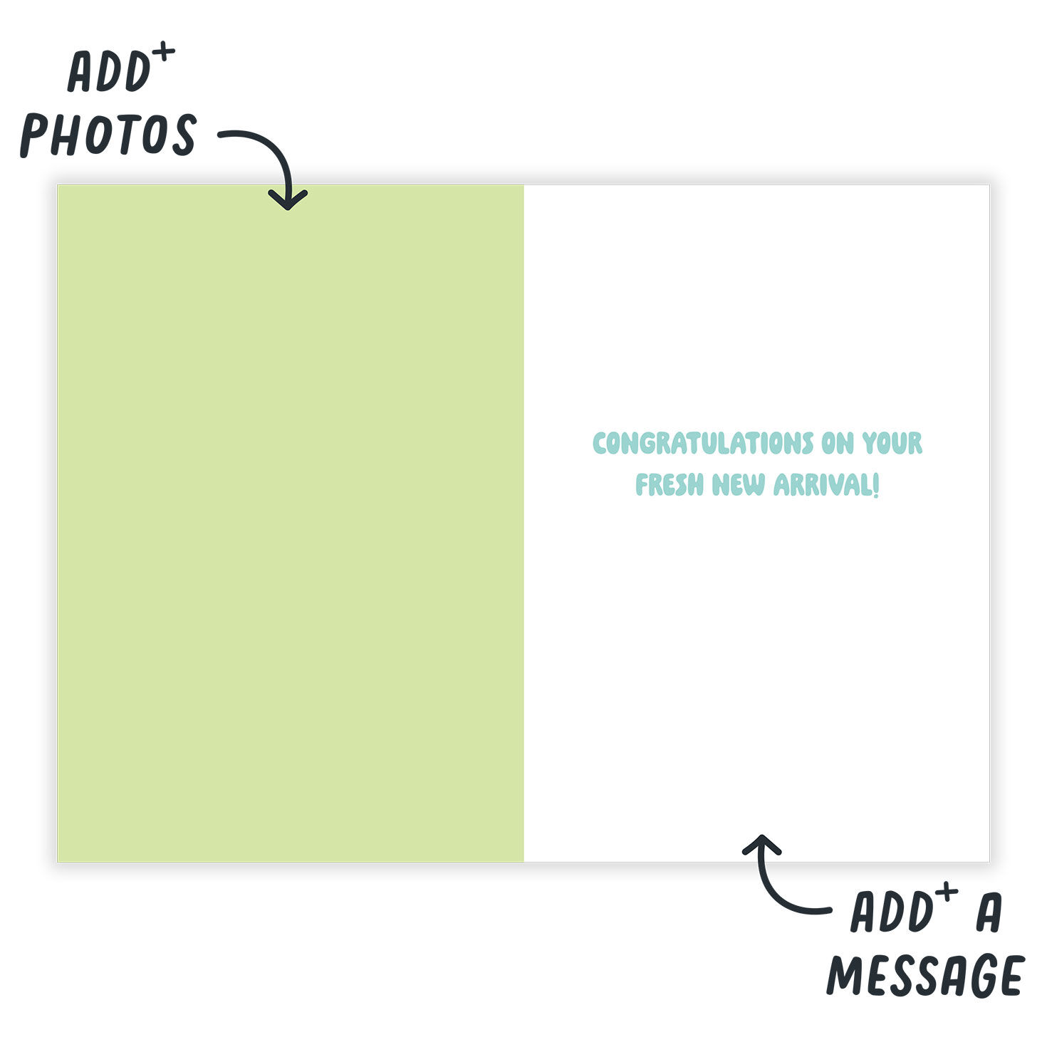 Smiling Choy Drawing Personalized Baby Card  image number 3