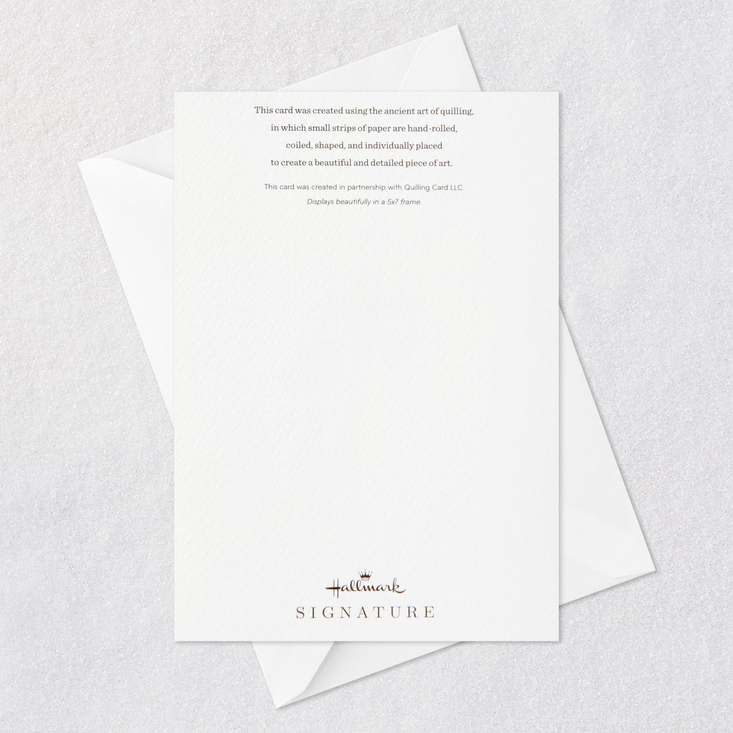 Blue and White Letters Quilled Paper Wedding Card Card Back with Envelope image number 7