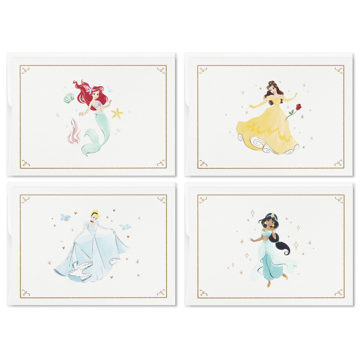 Disney Princess Assorted Boxed Blank Note Cards Multipack, Pack of 24