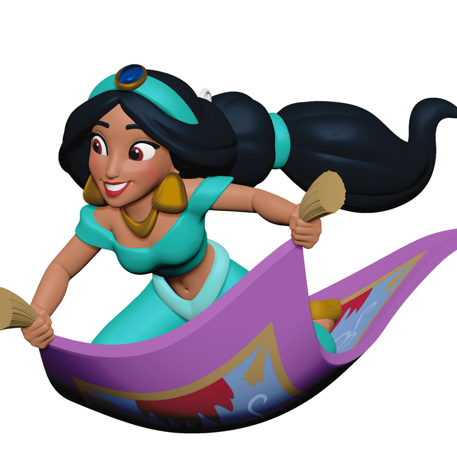 Princess Jasmine on Magic Carpet Keepsake Ornament closeup view image number 5