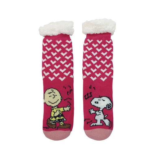 Cozy Moments Peanuts Charlie Brown and Snoopy Novelty Socks, 