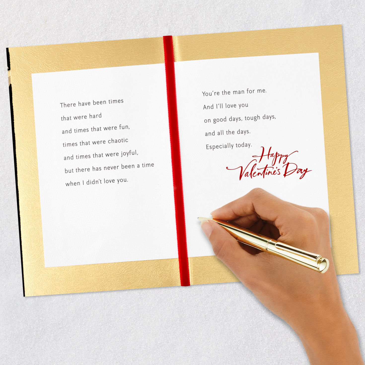 Heart and Leaves Husband Valentine's Day Card signing card image number 7