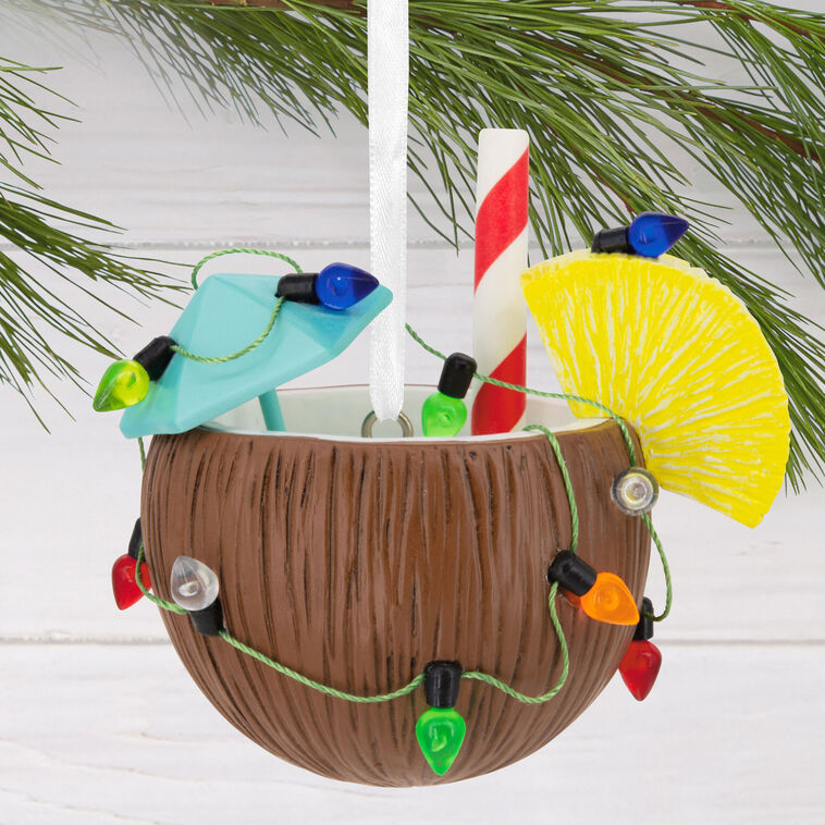 Festive Coconut Cocktail Hallmark Ornament, , large image number 2