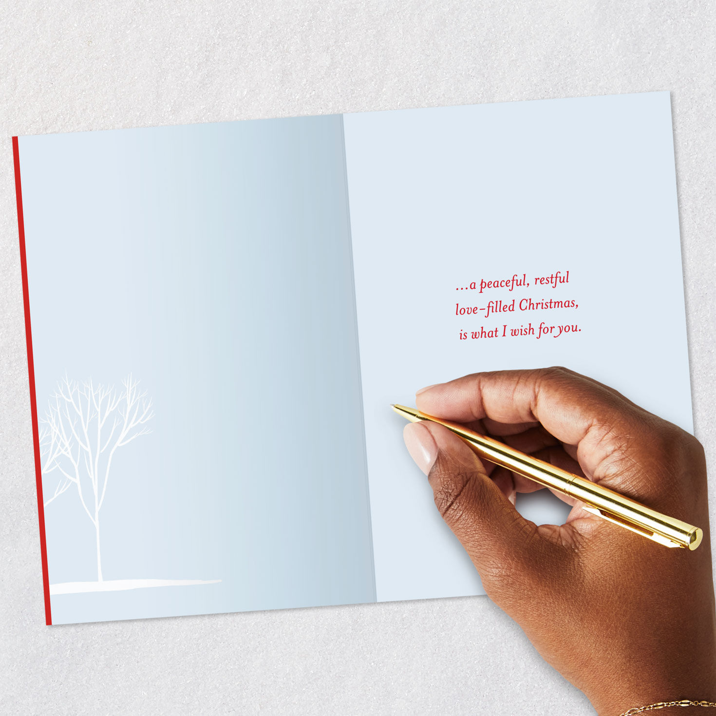 Snowy Deer in Stream Christmas Card Signing card image number 6