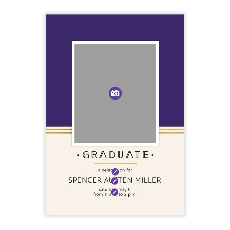 Purple Classy Art Deco Graduation Invitation, , large image number 5