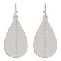 Rain Jewelry Silver Metal Teardrop and Crystal Stripe Earrings, Silver, large image number 1