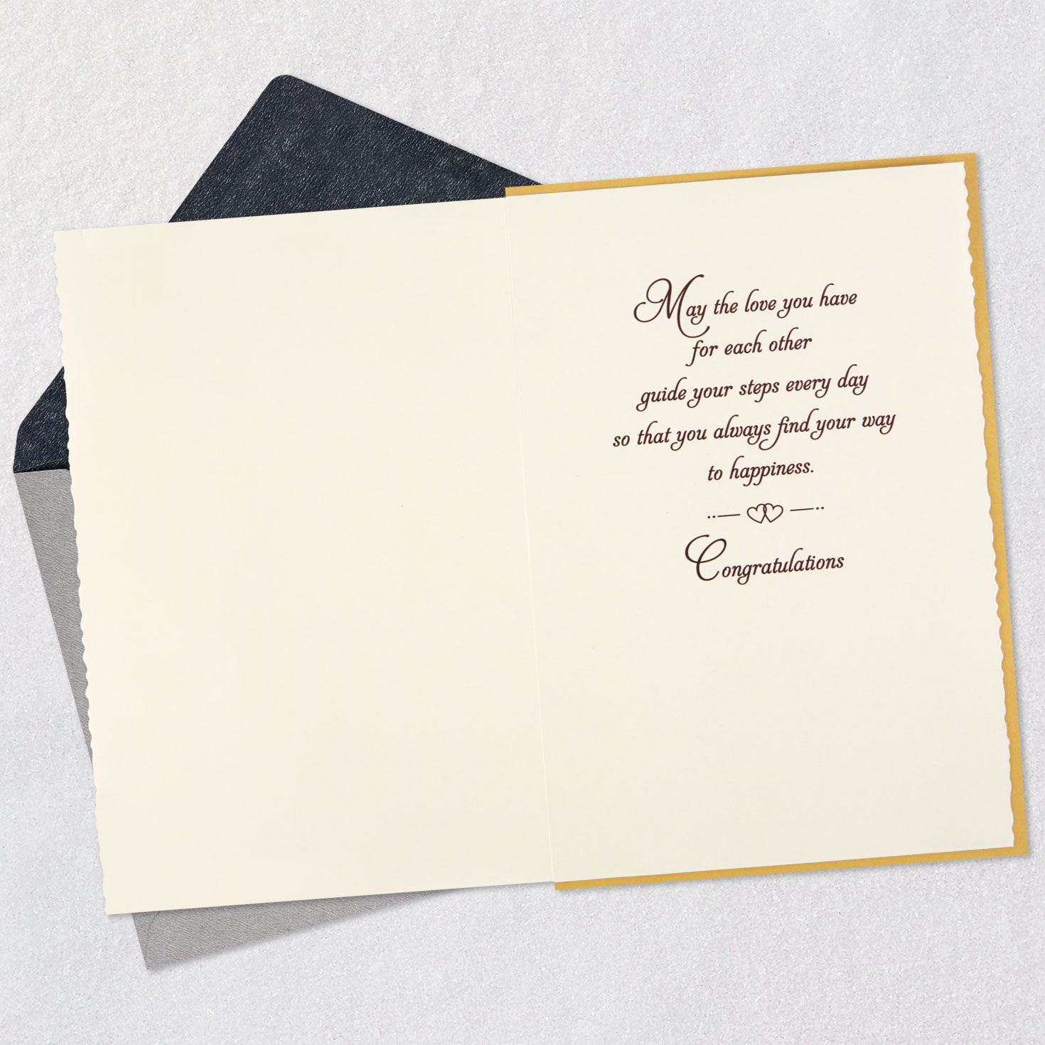 Floral Congratulations Wedding Card open card with envelope image number 3