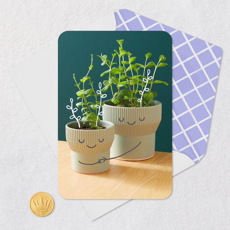 Plant Characters Holding Hands Card for Kids Card Front with Envelope and Gold Seal image number 5
