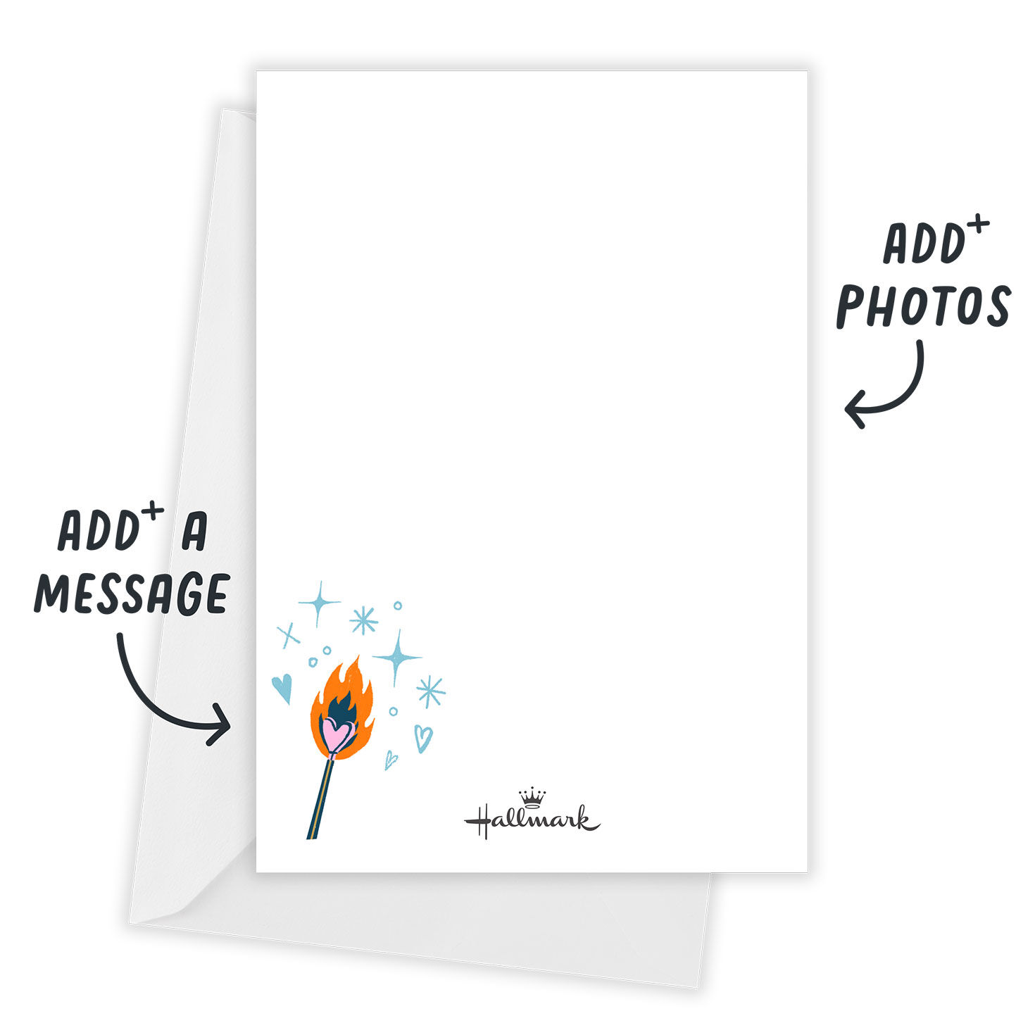 Matchbook Drawing Personalized Save the Date Card Card back with Envelope indicating personalization image number 3