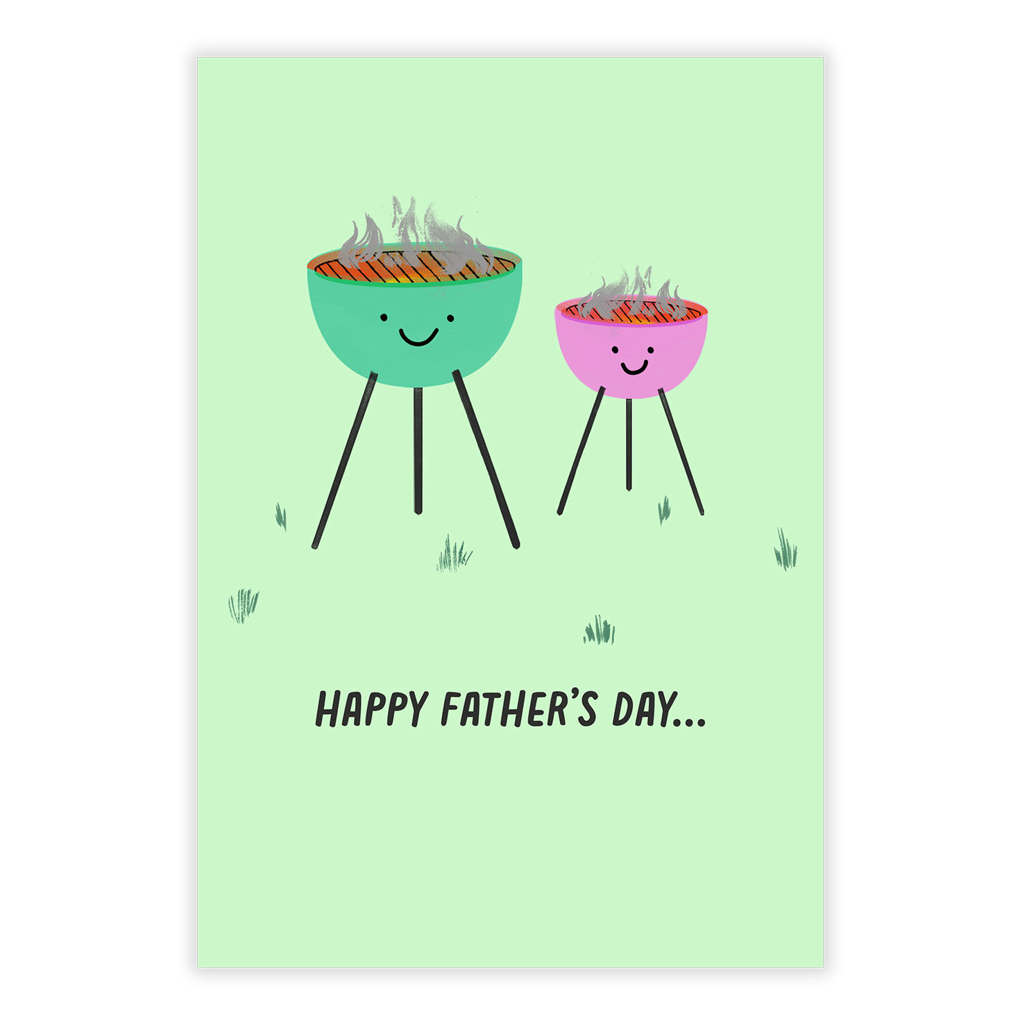 Big and Little Grill Personalized Father's Day Card front image number 2