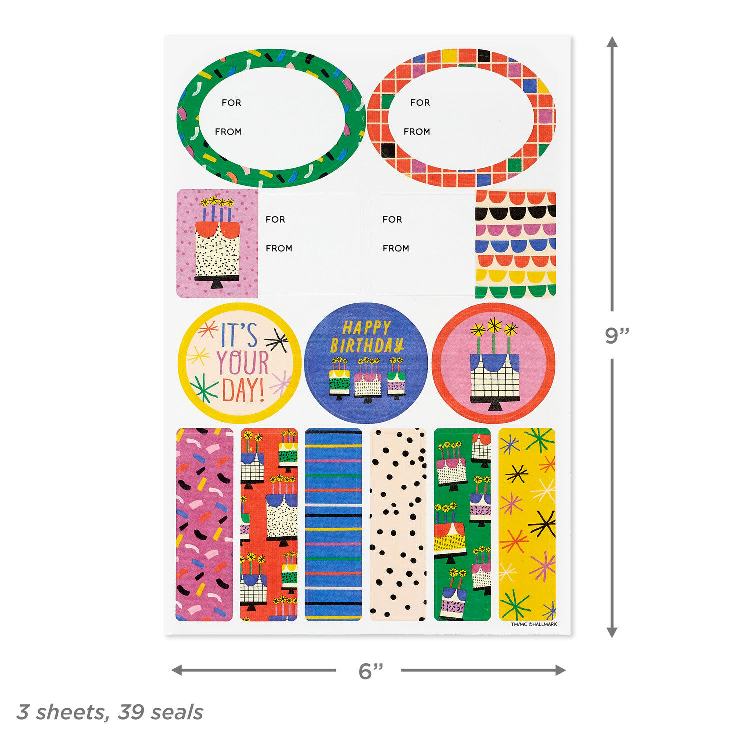 Vanilla-Scented Colorful Birthday Gift Tags and Stickers, 3 sheets for only USD 3.99 | Hallmark