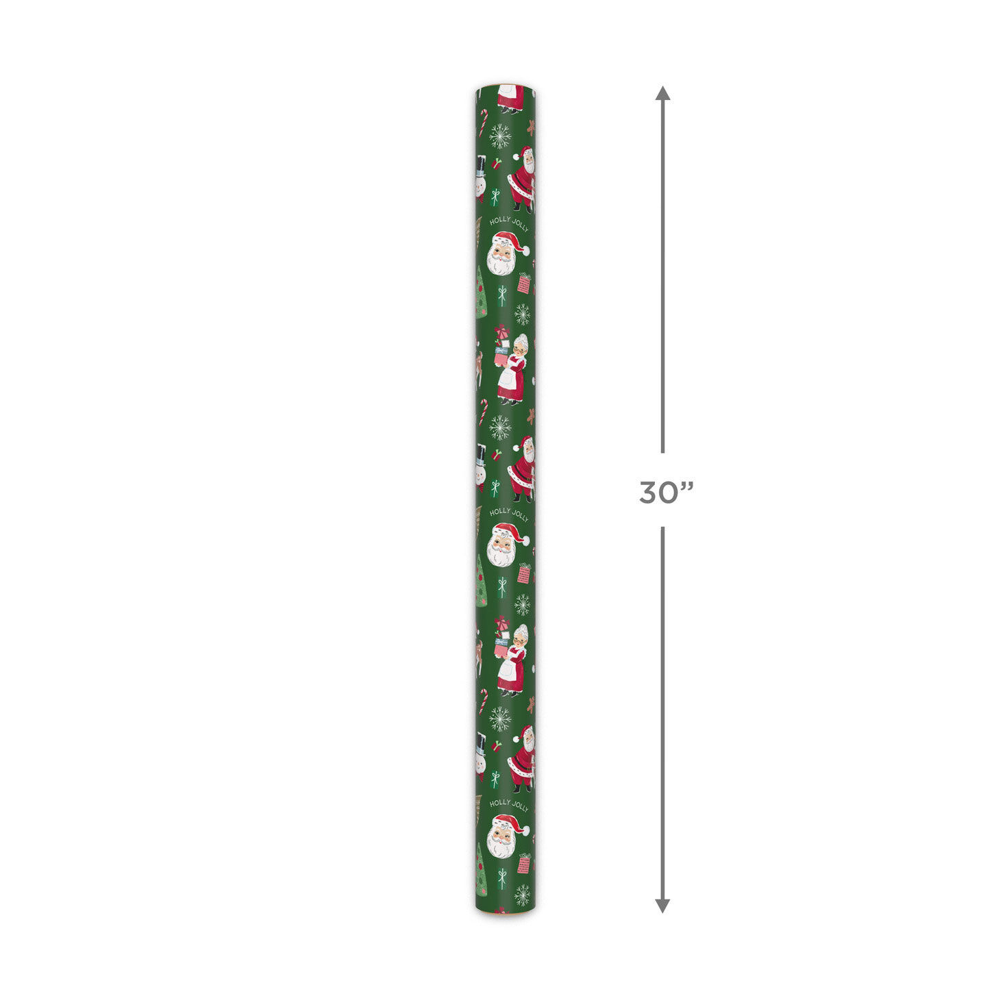 Retro Christmas Friends on Green Wrapping Paper Measurement image number 5